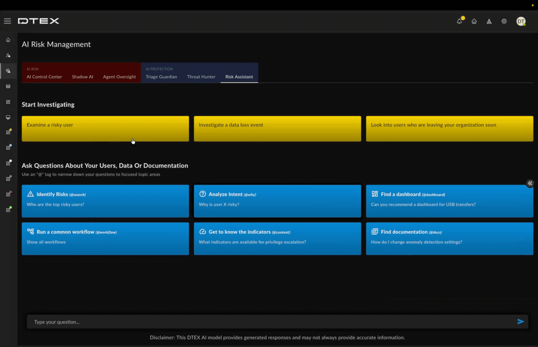 Risk Assistant demo giph