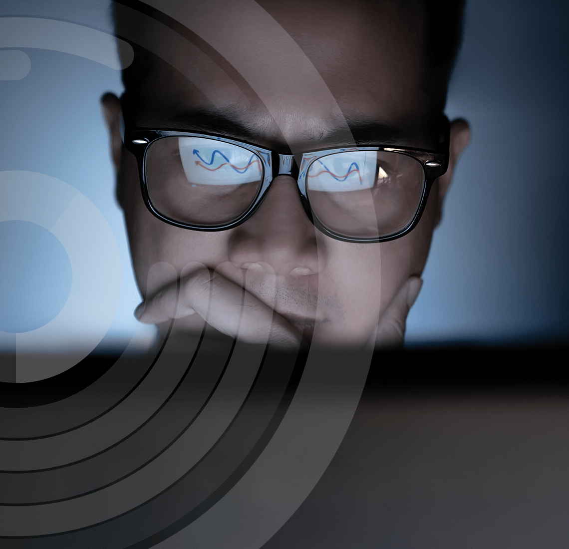 man working at laptop