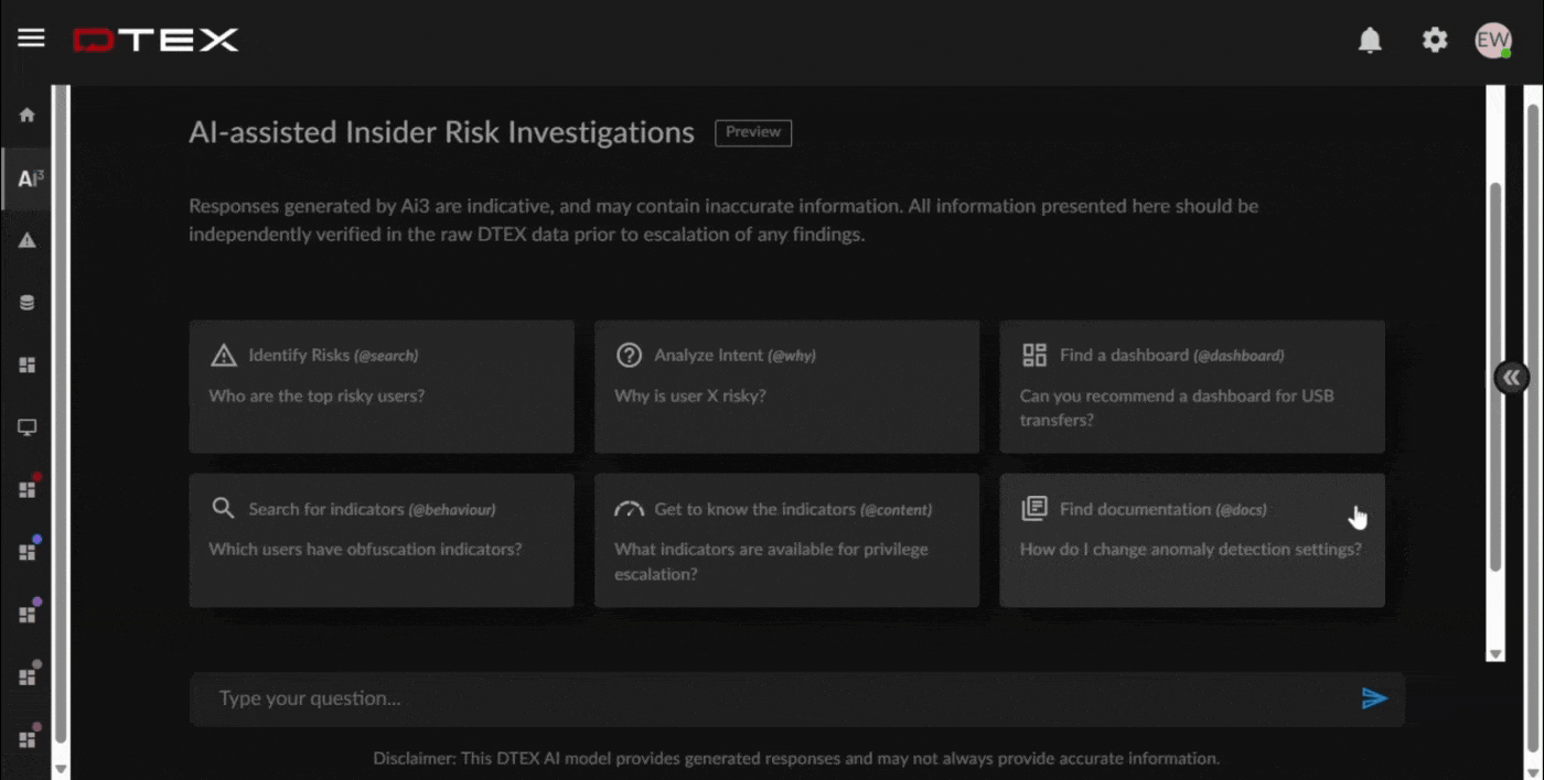Ai3 Risk Assistant used by analysts to move from detection to decision faster.